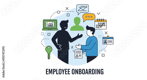 Employee onboarding illustration business interaction and concept design