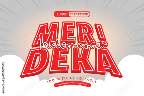 Red Merdeka Editable Text Effect