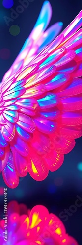 Iridescent wingtips shimmering with an otherworldly glow, unknown, iridescent