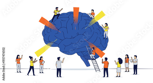 Strategic cross-functional team optimizing collective intelligence and cognitive data mapping for enterprise-level innovation