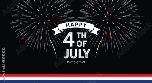 Happy 4th of July patriotic banner vector