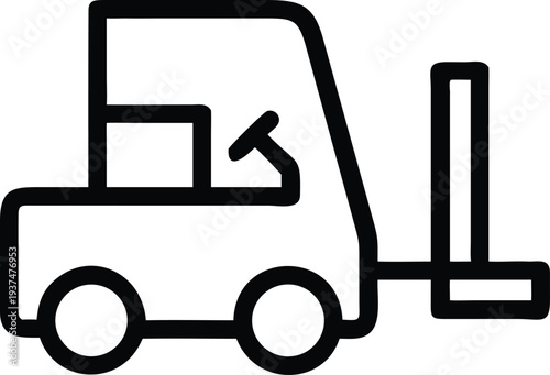 This graphic showcases a heavy duty forklift machine operating in industrial warehouse settings