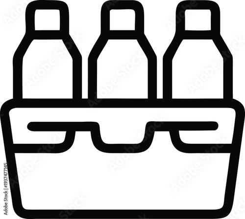 Three Beverage Bottles Securely Held in a Convenient Carry Tray for Drinks Transport