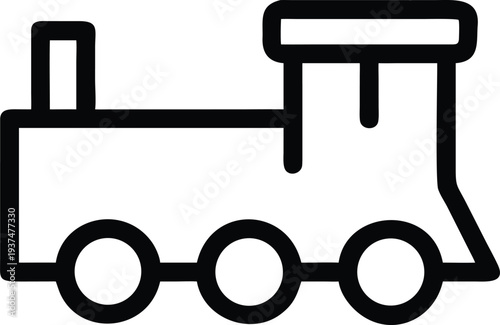 Traditional Steam Locomotive Train Outline Side View Depicting Classic Rail Travel and History