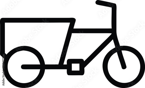 Urban cargo bicycle icon for sustainable city deliveries and eco friendly short distance transportation solutions