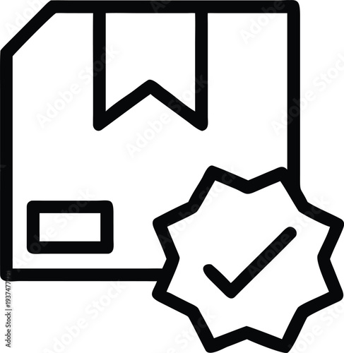 Verified package icon with checkmark indicating successful delivery and order fulfillment