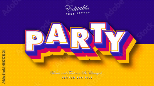 3D Bold Party Text Effect