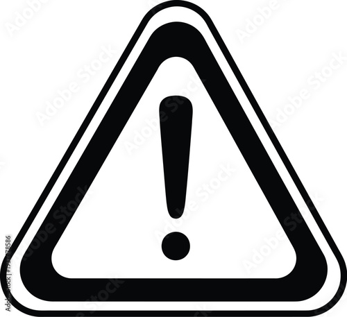 Large exclamation mark inside a triangular warning sign indicates.