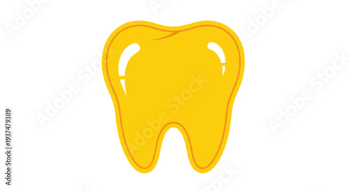 Golden Tooth Icon - Dental Health, Wealth, and Success Concept