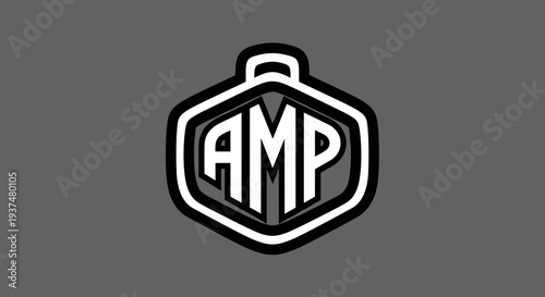 Black and White AMP Logo Design.