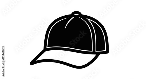 Black Baseball Cap Illustration Design Element.