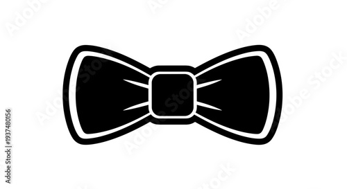 Black Bow Tie Illustration Isolated on White.