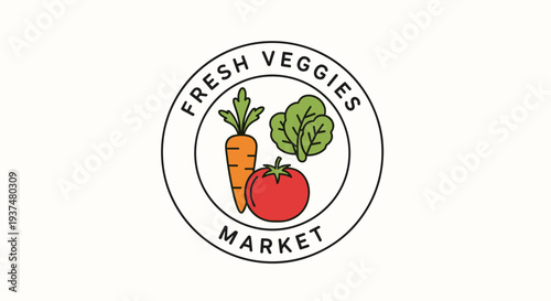 Fresh Vegetables Market Logo Design Elements.
