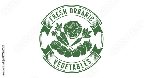 Fresh Organic Vegetables Logo Design.