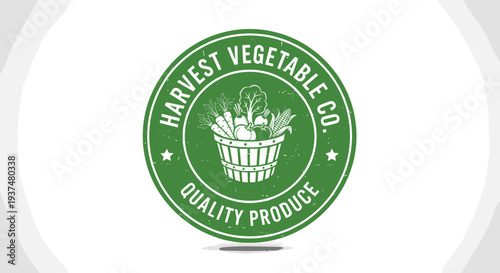 Harvest Vegetable Company Quality Produce Logo.