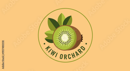 Kiwi Orchard Logo with Kiwi Fruit.