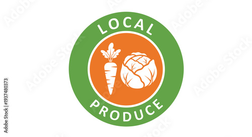 Local Produce Logo with Vegetables.