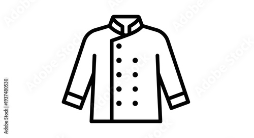 Simple Black and White Chef Coat Illustration 1.