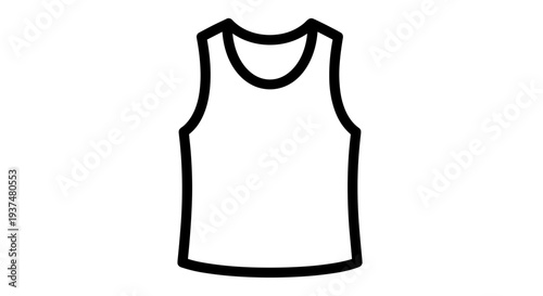 Simple Black and White Tank Top Illustration.