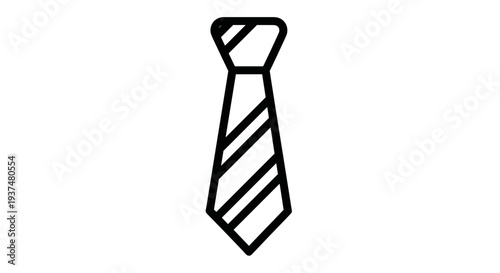 Simple Black and White Striped Necktie.