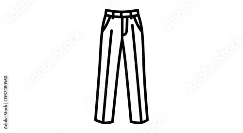 Simple Black and White Trousers Illustration.