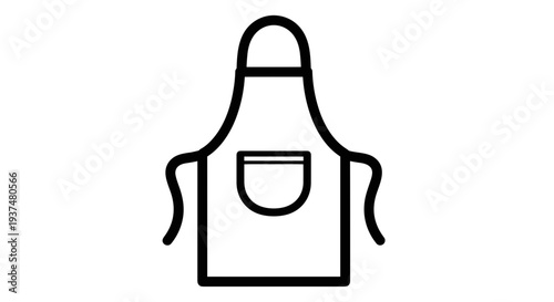 Simple Black Apron Icon Illustration Design.