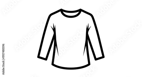 Simple Black Outline Long Sleeve Shirt.