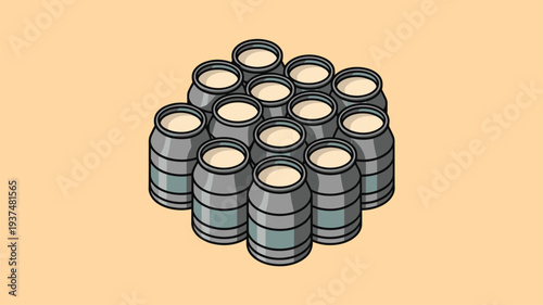 Dairy milk churns isometric graphic