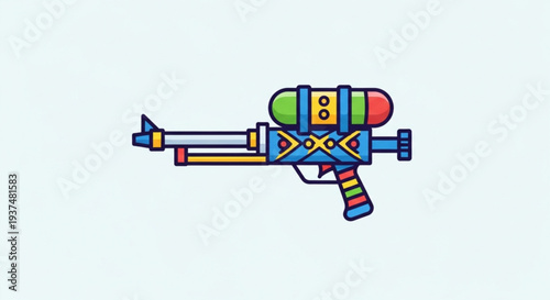 Colorful water gun with rainbow design toy for fun and playful summer activities outdoor games
