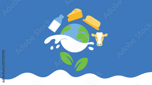 Dairy products world cow fresh