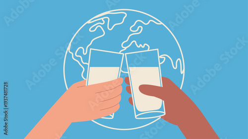 Diverse Hands Milk Toast Globe