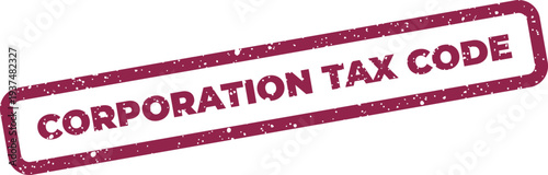 Foto Grunge effect rectangular stamp displaying the phrase Corporation Tax Code for r