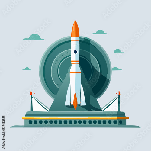 futuristic missile defense shield concept, vector illustration showing interception radar and protective barrier