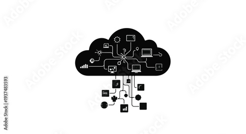 cloud computing technology data transfer illustration