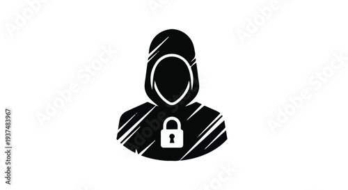 anonymous hacker with padlock icon