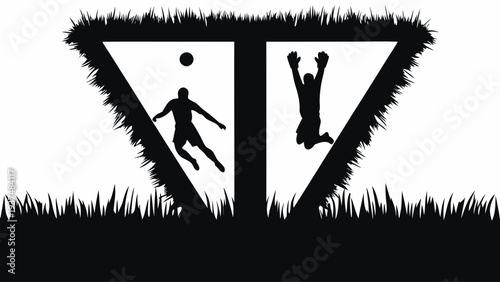 Dynamic soccer players in action on grassy field