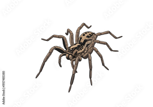 Wolf spider brown arachnid insect png on transparent background