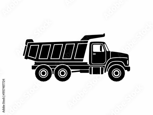 Industrial Tipper Truck Silhouette for Mining and Earthworks