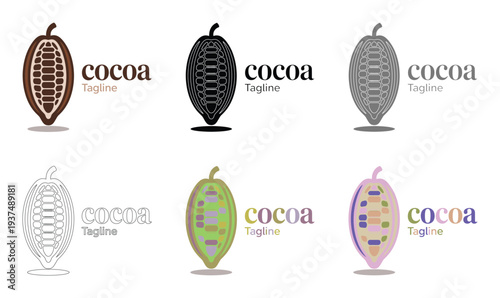 Cocoa Pod Logos Various Colors
