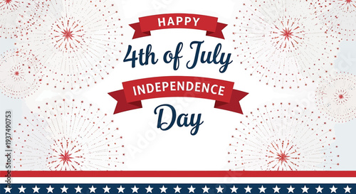 4th of July Independence Day banner vector