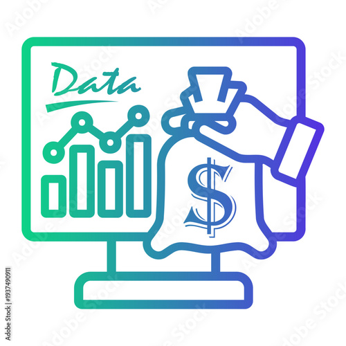 capital Line Gradient Icon