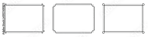 Set of decorative rectangular frame designs