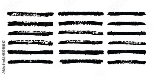 Set of grunge brush stroke elements for artistic and textured backgrounds