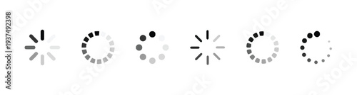 Set of loading and buffering indicators for web and app interfaces