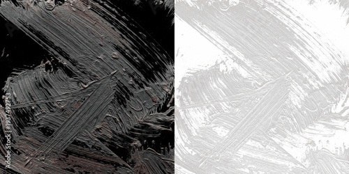 Rough grunge brush texture isolated on black background, abstract paint brush stroke pattern, distressed brush marks overlay, artistic rough brush texture background for graphic design