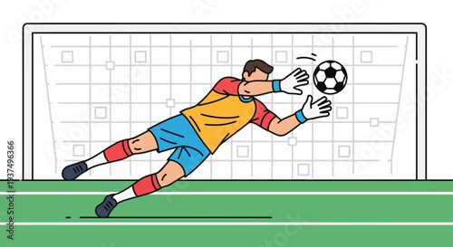 Goalkeeper Catching Soccer Ball in Action 2.