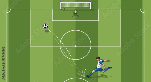 Soccer Player Kicking Ball on Field 4.