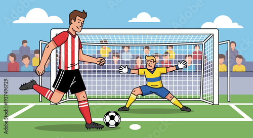 Soccer Player Kicking Ball Towards Goal 4.