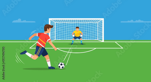 Soccer Player Kicking Ball Towards Goal 14.