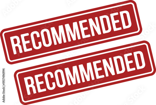 Two red recommended stamps on a white background